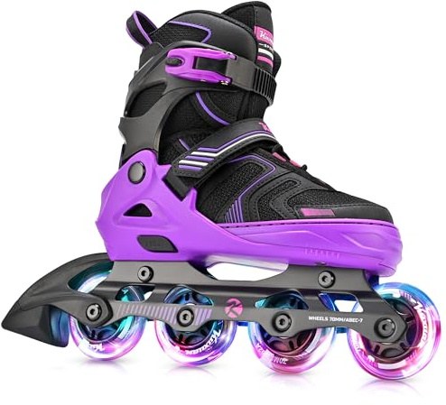 Kuxuan Patines en Línea Ajustables para Niños y Niñas