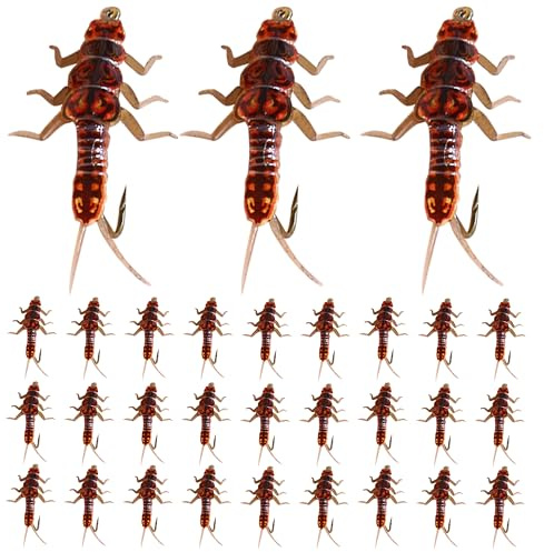 30 piezas de cuerpo de goma y ganchos, materiales sintéticos para atar moscas, moscas artificiales, juego combinado para pesca