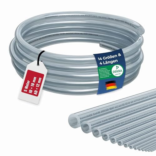 Coop Schlauchtechnik® Silikonschlauch 10mm Innen-Ø | 5 Meter | hohe Qualität | lebensmittelecht | geschmacksneutral |-40 bis 220 °C | ideal für Lebensmittel, Haushalt, Aquaristik, Labor, Industrie