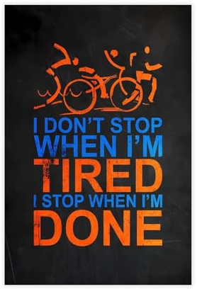 Triathlon-Motivationsposter, Leinwand-Poster, Schlafzimmer-Dekor, Landschaft, Büro, Raumdekoration, Geschenk, ungerahmt: 30 x 45 cm