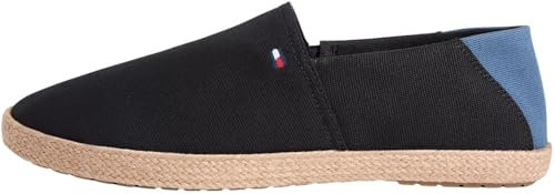 Tommy Hilfiger Herren Espadrilles Core Textile aus Canvas, Schwarz (Black), 41