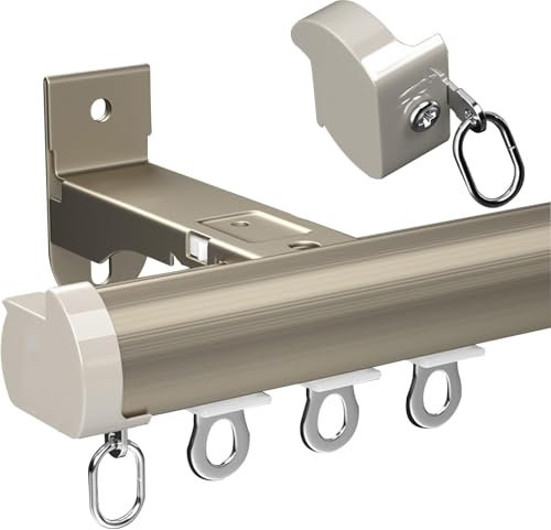 Aluminium-Vorhangschiene, 500 cm, Wand-/Deckenmontage, unsichtbare Oberseite, Rundbogen-Design, ideal für Wohnwagen, weiße Trennwand, Vorhangschiene, langlebig.