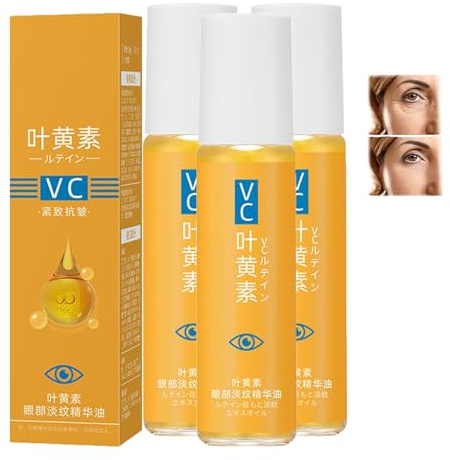 Lutein Eye Essence Oil Anti Falten Vitamin C Augenserum Gegen Falten Augenringe Augencreme Entfernen Wrinkle Tränensäcke Öl Verbessert Aging Schwellungen Augenessenzöl Frauen Straffendes Augenöl3pc