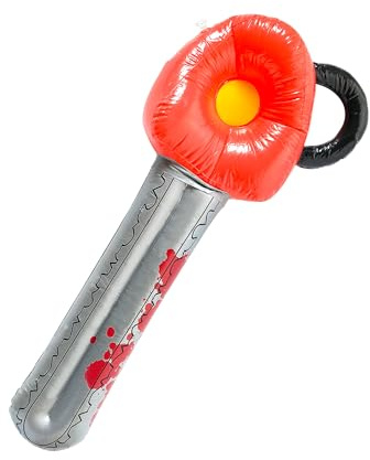 Smiffys Motosega gonfiabile insanguinata 70 cm Halloween costume killer horror arma accessorio puntello per adulti e bambini costumi