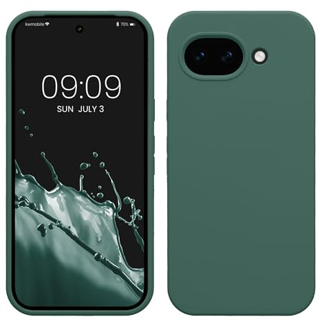 kwmobile Handyhülle für Google Pixel 10a Hülle - Case Silikon - Kabelloses Laden - Schutzhülle Cover in Tannengrün