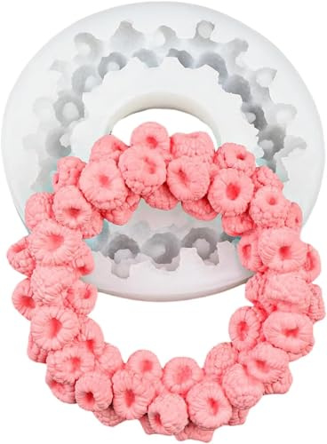 Moule à gâteau décoratif en silicone en forme de framboise pour la pâtisserie et les travaux manuels, décorations de gâteaux créatives (blanc)