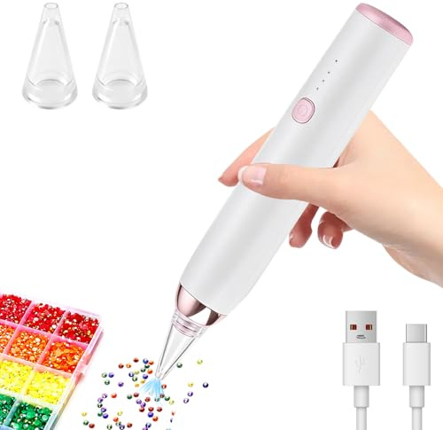Lumoryx Bolígrafo Eléctrico de Vacío Inalámbrico para Diamond Painting | con 2 Puntas Intercambiables, Accesorios para Pintura de Diamante, Herramienta Rápida y Precisa para Adultos y Niños