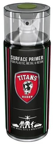 TITANS HOBBY MILITARY GREEN MATT 400ml Grundierungsspray Acryllack Spray für Modellbau Wargames Tabletop Miniaturen Kunststoff Metall Resin