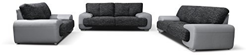 mb-moebel Polstergarnitur Sofa Set 3er & 2er & Sessel 3-2-1 Wohnlandschaft 3-Sitzer und 2-Sitzer Möbel Set - LORENTO (Grau)