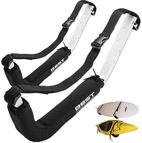 BEST Marine Kajak Aufbewahrungsregal. Premium Wandhalterung Accessoire für Kajaks und Paddelboards. Zwei halterungen für Kajaks. Kajak Haken mit 46kg Kapazität für Garage, Pier, Dock oder Schuppen.