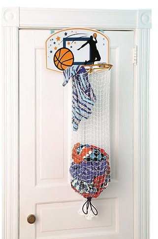 Taylor Toy Basketball Hoop Hamper - Laundry Basket for Kids - Hanging Hamper