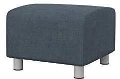 Soferia Hockerbezug Kompatibel Mit Klippan Hocker Überzieher Hocker-Husse Hockerüberwurf Wasserabweisend Fleckschutz Softi Grau Anthrazit