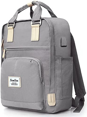 YAMTION Mochila Mujer Portatil,Mochilas Señora Mochilas Escolar Niña Mochila para Portátil Mochila Ordenador Mujer Bolsa de Escuela con Puerto USB