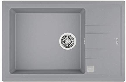 Teka 115330035 Fregadero de Cocina (Granito) con un Solo Cuenco Stone 60 S-TG-aluminio-115330035, Aluminio