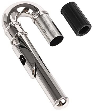 Yibuy 15,3 cm Flöte, gebogenes Kopfgelenk, vernickelt