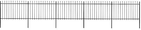 vidaXL Clôture de Jardin avec Dessus en Lance Panneaux de Clôture Décorative Barrière de Jardin Patio Ferme Extérieur Acier 8,5x1,2 m
