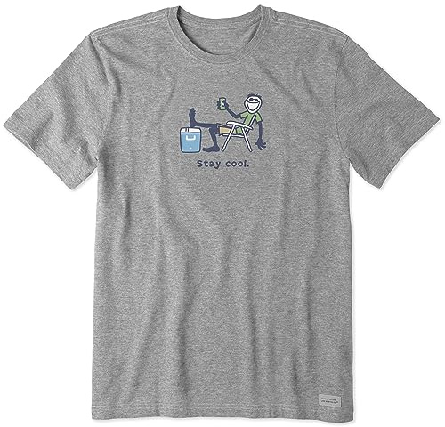 Life Is Good Stay Cool Jake Crusher Tee Shirt, T-Shirt Grafica in Cotone a Maniche Corte, Stay Cool Jake Uomo (Pacco da 1)
