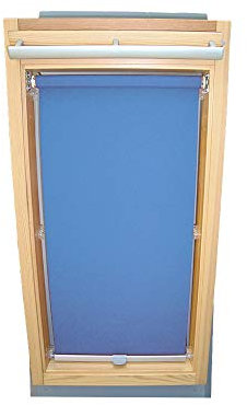 Rollo für VELUX Dachfenster Abdunkelungsrollo für TYP GGL/GPL - 606 oder S06 - Farbe mittelblau - mit Haltekrallen