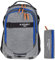 2 Teile Set Rucksack Elephant Signature Hero Schulrucksack 12723 + Mäppchen Box (Two Tone Grey-Blue (grau-blau))