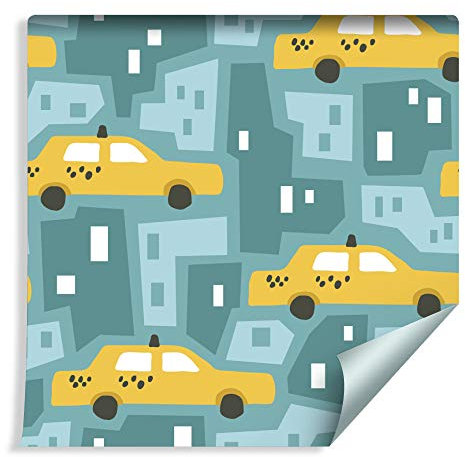 Wallepic Tapete 10m Vlies Tapete Stadt Straße Fahrstreifen Vliestapete 1000x53cm Wand Tapete Wohnzimmer Kinderzimmer Moderne Wanddeko Wand Dekoration