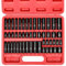 MIXPOWER 50 Pieces 1/4 Dr. Impact Socket Set, CR-V, 6 Point, SAE/Metric, 5/32 Inch - 9/16 Inch, 4mm - 15mm, Shallow/Deep