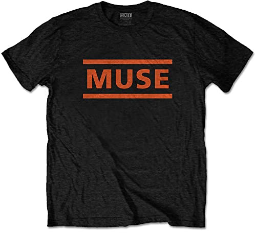 Muse T Shirt Orange Band Logo Nue offiziell Herren Schwarz L