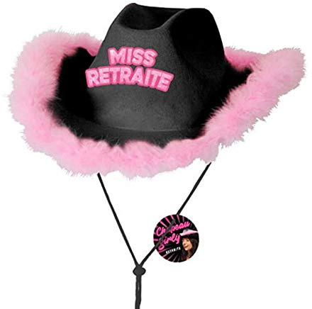 surprisez Cadeau avec Chapeau Miss Retraite Noir et Rose Fuchsia (x1) REF/CHAG07N