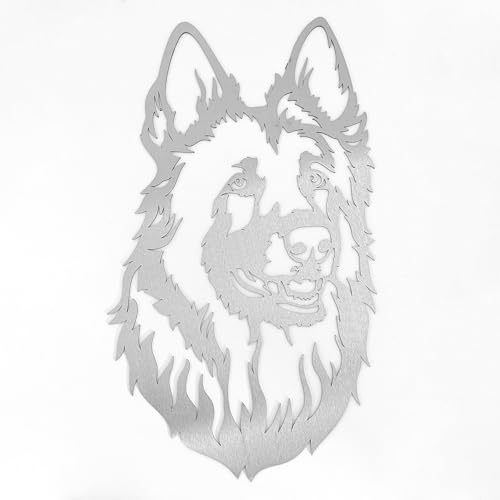 Image Industry Gartenskulptur, Deutscher Schäferhund, Alsatian, Gartendekoration, rostiger Metallhund, Metall-Gartenskulptur, Metallkunst, 620 mm x 350 mm