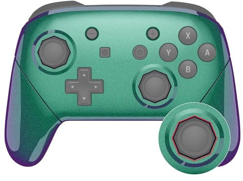 eXtremeRate Carcasa Agarre para Nintendo Switch Pro Accesorios Joysticks Diseño Octagonal Funda DIY Reemplazo Cubierta Grip Shell para Nintendo Switch Pro Control-No Incluye Mando(Violeta Verde)