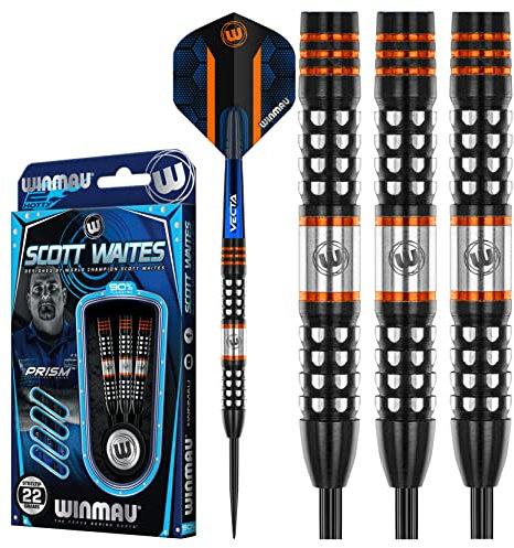 WINMAU Scott Waites 22 Gramm Profi Wolfram Dartpfeile Set mit Flights und Schäfte
