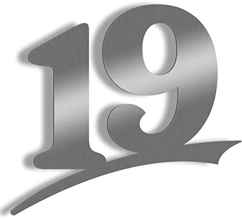 Hausnummer Edelstahl gebürstet mit große Zahlen - frei wählbar zwischen Hausnummer 1-29, 16cm, 20cm, 30cm Türschild Sonderanfertigung aus Edelstahl Hausnummer XXL (Hausnummer 19 / 20cm)