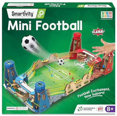 Smartivity Mini Fussball, Fußballtisch, DIY STEM, Bau-basiertes Aktivitätsspiel für Kinder von 6 bis 14, für Jungen und Mädchen | Holdiay Spielzeug für Kinder