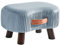 YMYNY Fußhocker, Sitzbank mit Griff, Gebogener Tritthocker mit weichem Sitzkissen, Gepolsterter Hocker aus Samt, Massivholz, für Wohnzimmer, Kinderzimmer, 40 x 28 x 23CM Grau HBD021G
