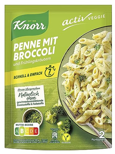 Knorr Activ Veggie Nudel-Fertiggericht, Penne mit Broccoli, 146 g