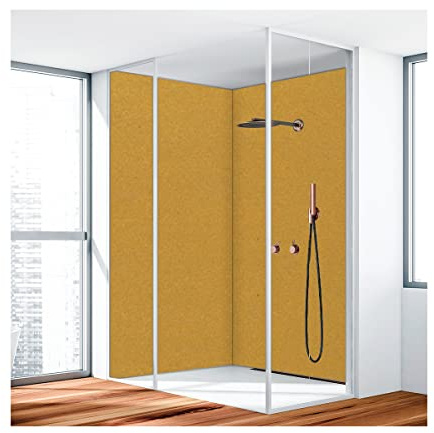 Duschrückwand, Badrückwand, Duschverkleidung, Wandverkleidung aus 3 mm Alu-Verbundplatte, Aluverbund Gold Metallic 799 100x240cm