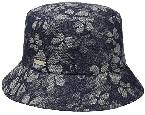 Seeberger Denim Flower Bucket Fischerhut Stoffhut Jeanshut Denimhut Baumwollhut Anglerhut Damenhut (One Size - Denim)