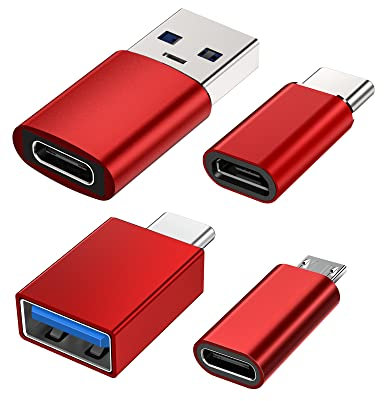 Adaptateur USB C Femelle vers USB Mâle, Adaptateur Micro USB vers USB C OTG Compatible avec iPhone, PC, Samsung Galaxy, iPad, Laptop, MacBook Pro, Google, AirPods