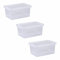 TENLITE 11 Litre Small Plastic Storage Box with Lid - PACK OF 3 | Clear Transparent Storage Container (11L Crystal Container)