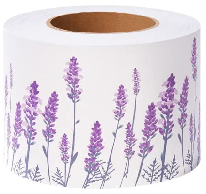 Bordüre selbstklebend Lavendel 10 cm x 500 cm zum Aufkleben für Wohnzimmer Küche Badezimmer Tapetenrahmen Abnehmbare Wasserdicht Bodenleiste Verdicken PVC Dekorative Bordüre