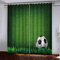 Gardine Grüner Fußball 140 (B) X 160 (H) cm Vorhänge Wohnzimmer Vorhang Kinderzimmer,3D Curtains, Fenster Für Küche Schlafzimmer Wohnzimmer, 2Er Set/Uv-Schutz/Schalldämmung