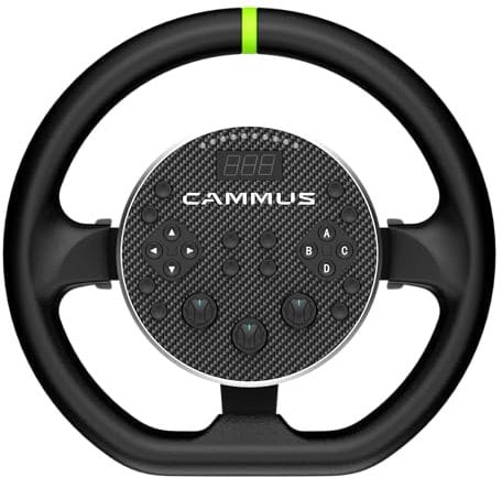 Cammus C5 Direct Drive Racing Wheel - Real Force Feedback, Paddle Gear Shifters, Leather Steering Wheel Cover for PC (Include Table & Cockpit Mount) - By Race Sim UK - Sold by SHOP4LESS