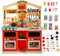 COSTWAY 69 TLG. Kinderküche mit Lichter & Dampf & Musik & Sound, Spielküche inkl. Zubehör, Kinderspielküche mit Wasserpumpe & Spülbecken, Spielzeugküche für Kinder ab 3 Jahre (Orange)
