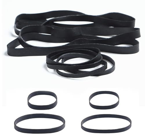 80 PCS Große Gummibänder, 4 Größen von Taktischen Gummibändern, Extra Breite und Dicke Schwarze Gummibänder, Breit Elastische Gummibänder, Heavy Duty Gummiringe für Camping Survival Robuste Bürobedarf