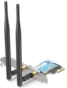 BRAINZAP 1200 Mbit/s PCIe PCI-Express WLAN Karte WiFi 2,4/5 GHz Dual-Band Netzwerkkarte PC 802.11ac/b/g/n Bluetooth 4.0