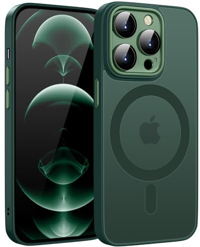 KPPIT Magnetic für iPhone 12 Pro Max Hülle für Magsafe, Handyhülle mit Magsafe Anti-Fingerabdruck Mattiert Durchscheinende Schutzhülle für iPhone 12 Pro Max case 6,7-Dunkelgrün