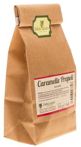 Caramelle Propoli Balsamiche Senza Zucchero 1 Pacchetto Da 100g, Caramelle senza Glutine e Lattosio Ricche Di Propoli Rimedi Naturali Raffreddore, Caramelle Per La Gola artigianali