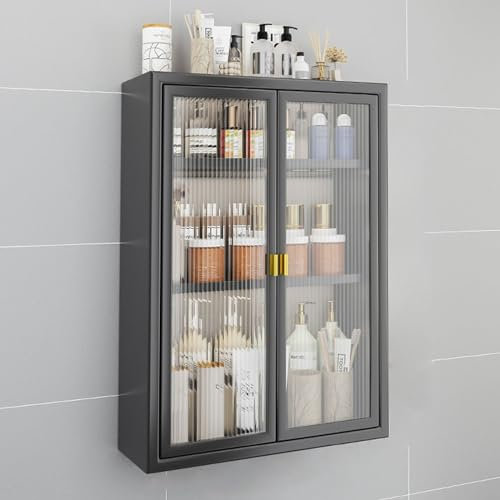 Mueble de Baño Blanco-Negro, Armario Estrecho 40/50 Largo, No Necesario Hacer Agujeros, para Cocina (Color: Black)