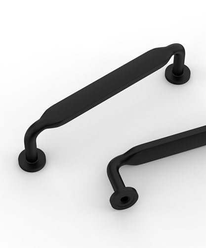 Coinkoly 10 Pack Matte Black Cabinet Handles - 96MM Hole Centers - Kitchen Cupboard Handles