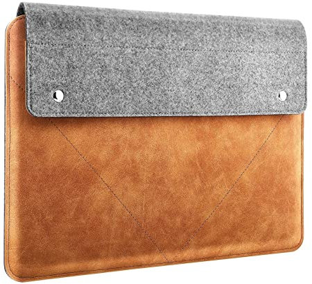 HBYLEE Felt Leather Tablet Sleeve Bag Carrying Case for Tab S6 Lite for iPad Pro 11 for iPad 8th 7th Generation 10.2 for iPad Air 4.9 (Color : Gray Brown, Size : 9-11 inch)