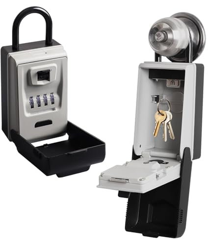 GeluEla Schlüsseltresor mit 4 Stellig Zahlencode, Groß Schlüsselsafe mit Beleuchteten, Schlüsselbox, Schlüsselsafe Wasserdicht, Wandmontage, Schlüsselkasten für Aussen Home Garage Schule Büro